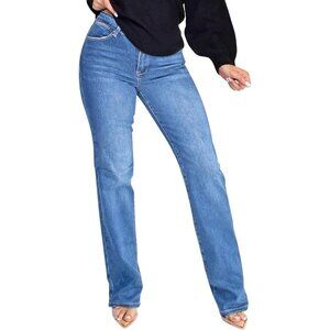 Women's Wide Leg Jeans Polyester Spandex Casual Straight Leg Denim Pants